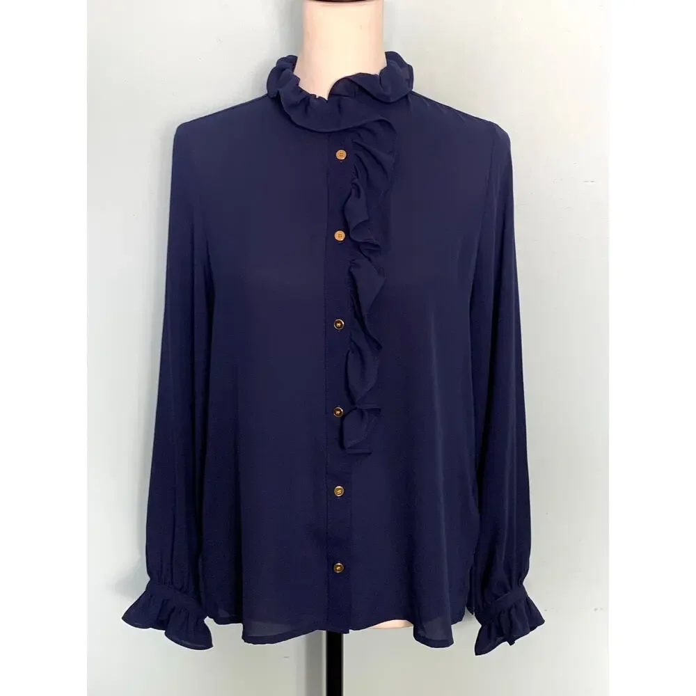 J. Crew Drapey cottage top in Blue Size 4